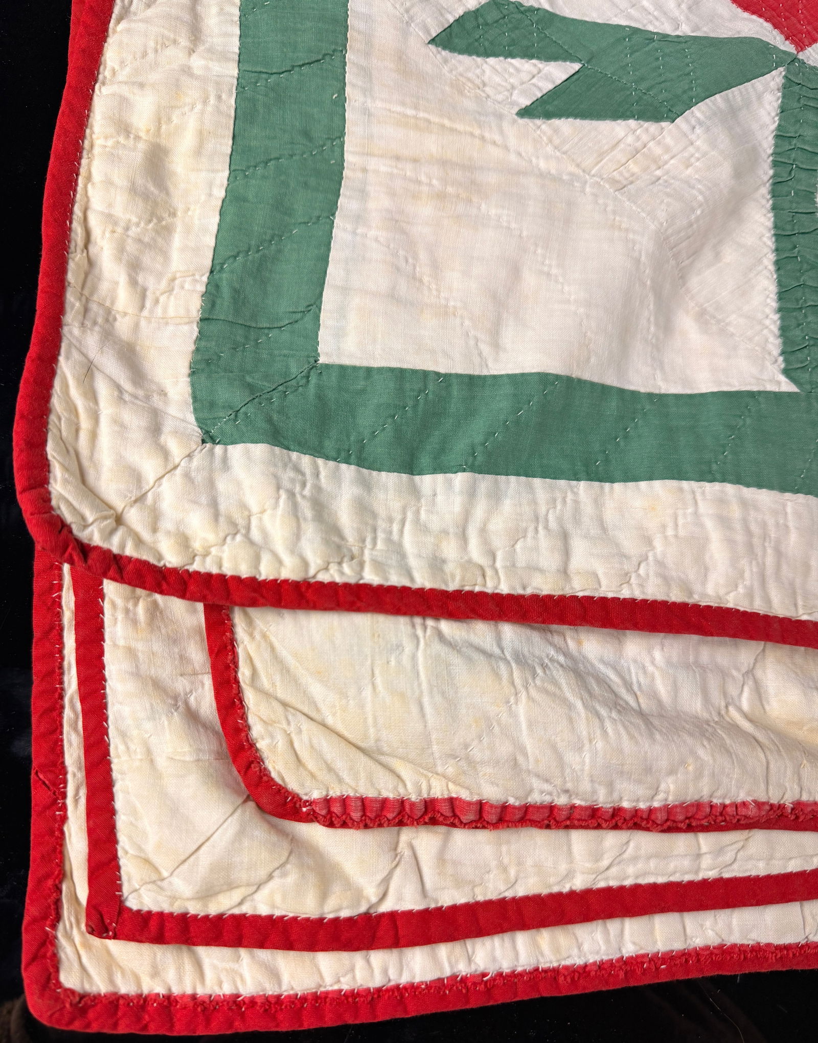 Antique Carolina Lily Pattern Patchwork Quilt - 13