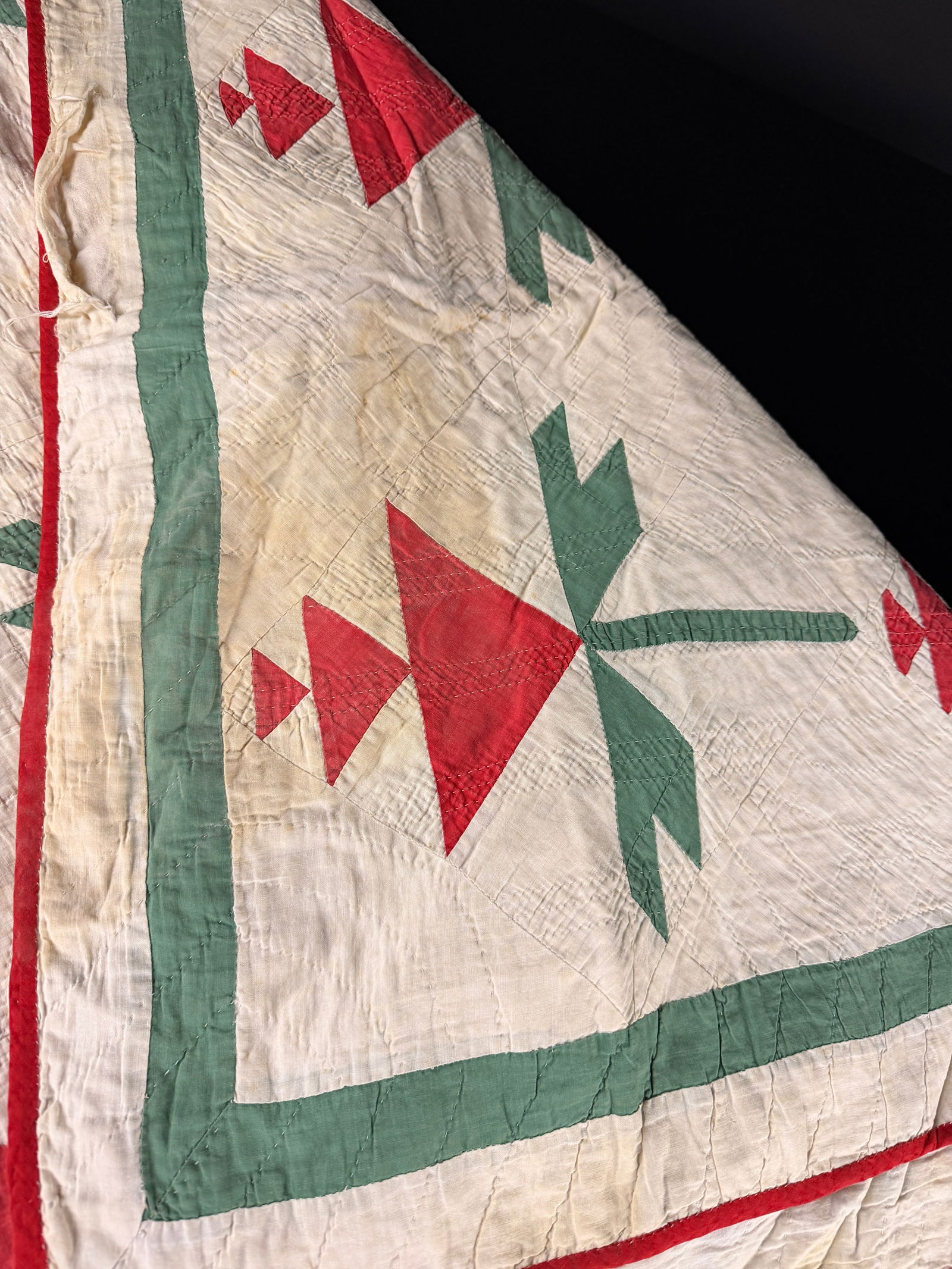 Antique Carolina Lily Pattern Patchwork Quilt - 3