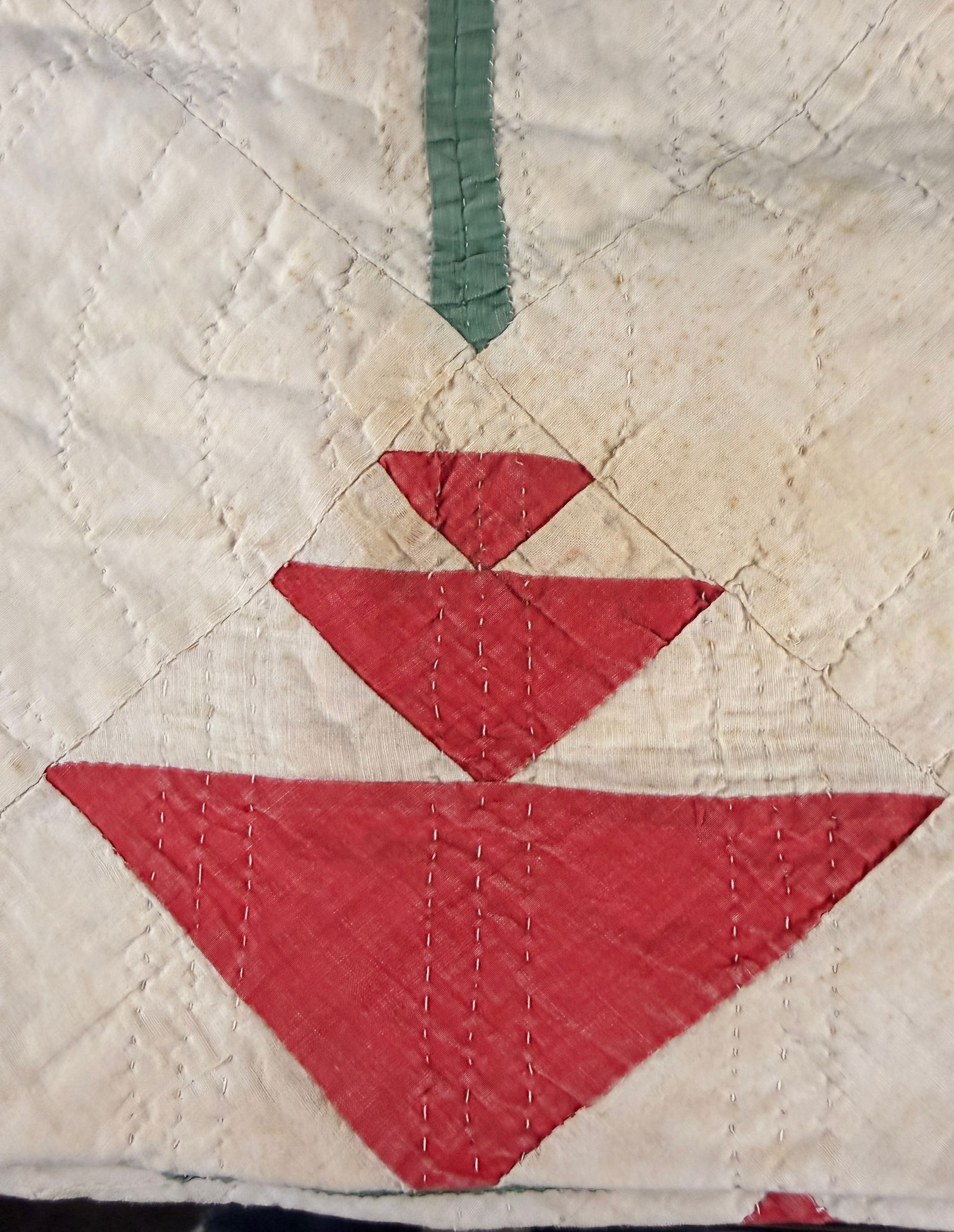 Antique Carolina Lily Pattern Patchwork Quilt - 9