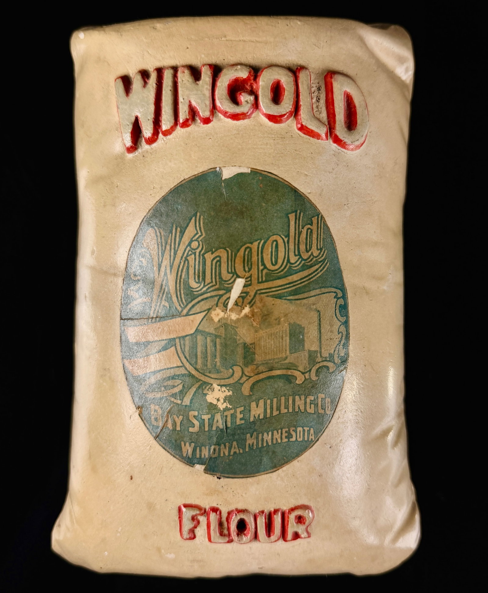 Vintage Wingold Flour Bay State Milling Co Plaster Advertising String Holder (1 of 9)