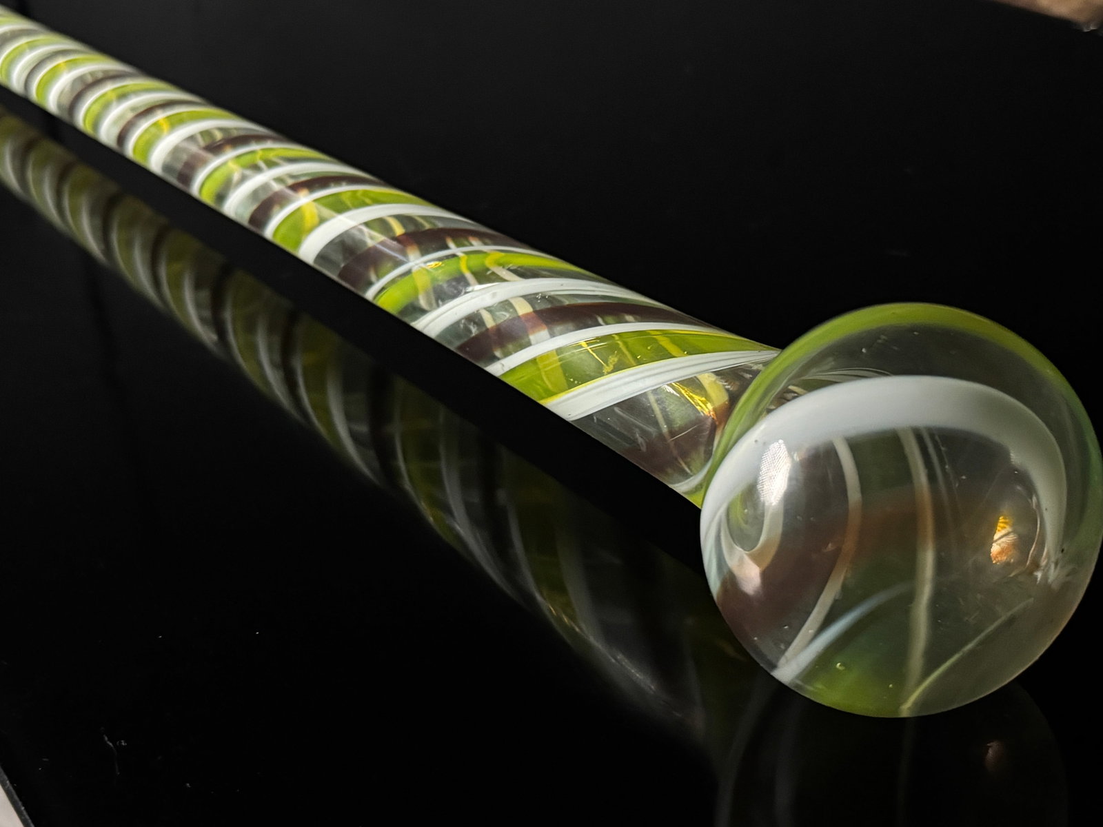 Blown Glass Parade Cane with Internal Color Spirals (1 of 4)