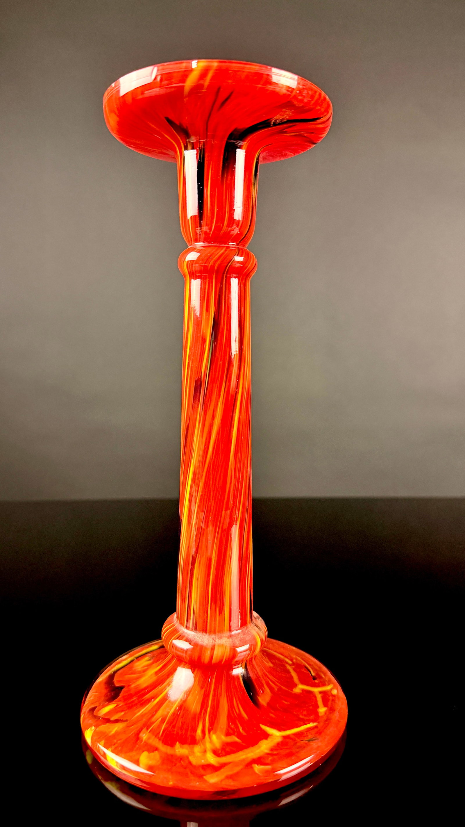Glass by Morrison Romanian Hand Blown Art Glass Swirl Candlestick (1 of 7)