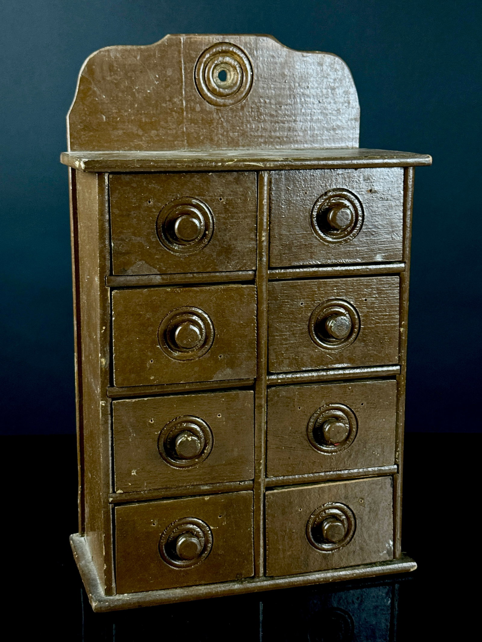 American Primitive Eight Drawer Wooden Spice Cabinet (1 of 10)