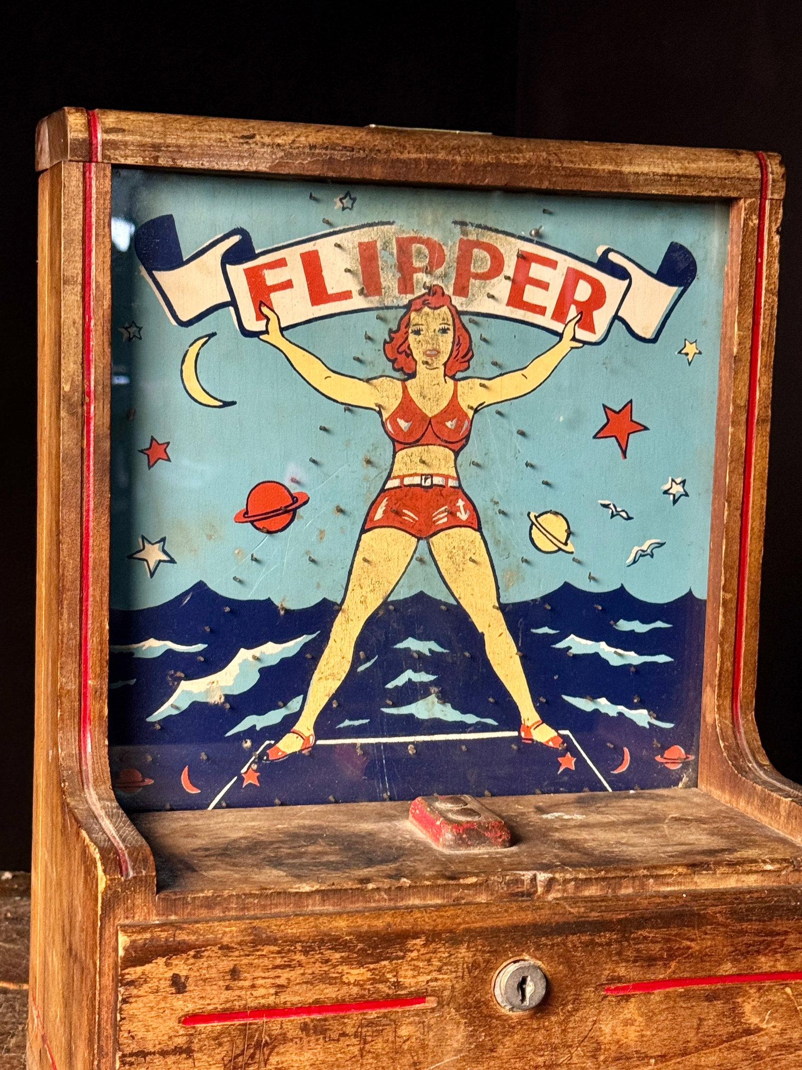 Vintage Wood Cased Flipper Penny Trade Stimulator Machine (1 of 11)