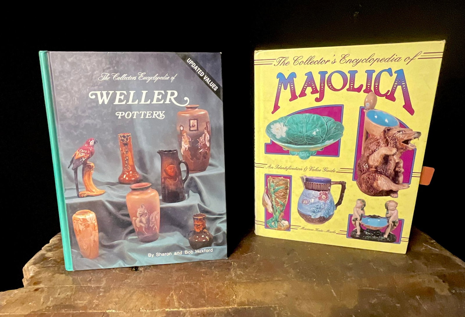 Huxford and Katz-Marks. Two Volumes: Weller Pottery and Majolica. Collector Books, 1979-1992. First (1 of 12)