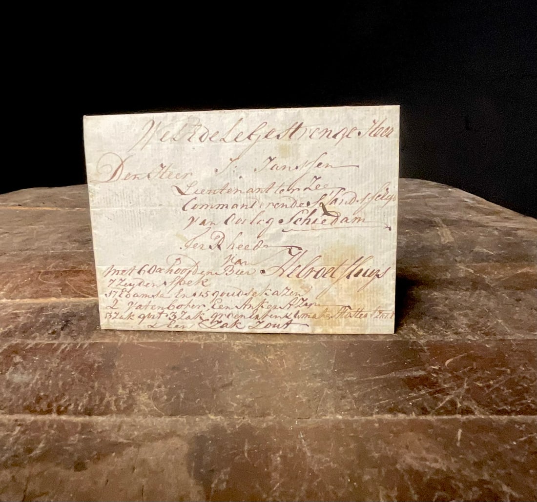 1780 Dutch Naval Victualling Manuscript Letter Regarding the Warship Schiedam (1 of 11)