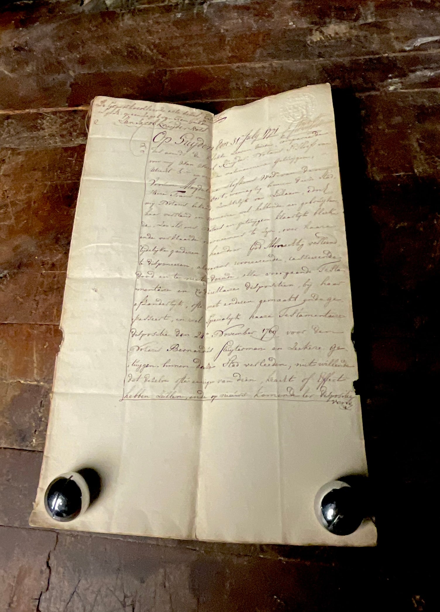 Hofkens, Magdalena. Last Will and Testament of Magdalena Hofkens (Notarized Extract). Jan Jacob (1 of 20)