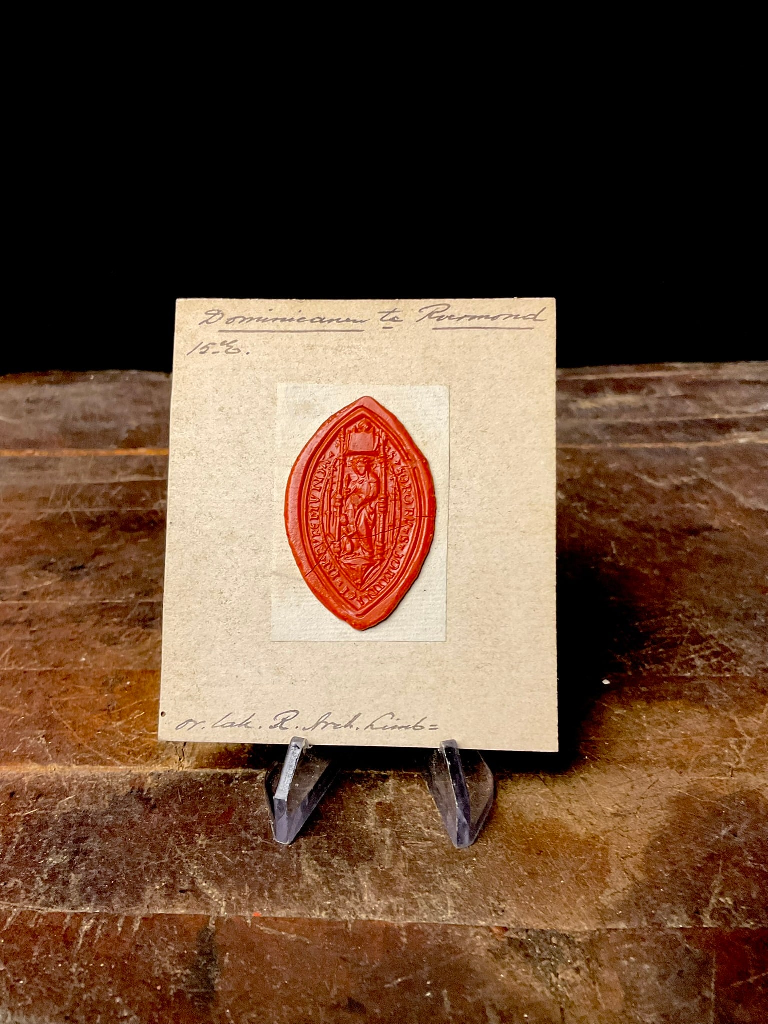 15th Century Red Wax Seal Impression of the Dominican Convent in Roermond (1 of 8)