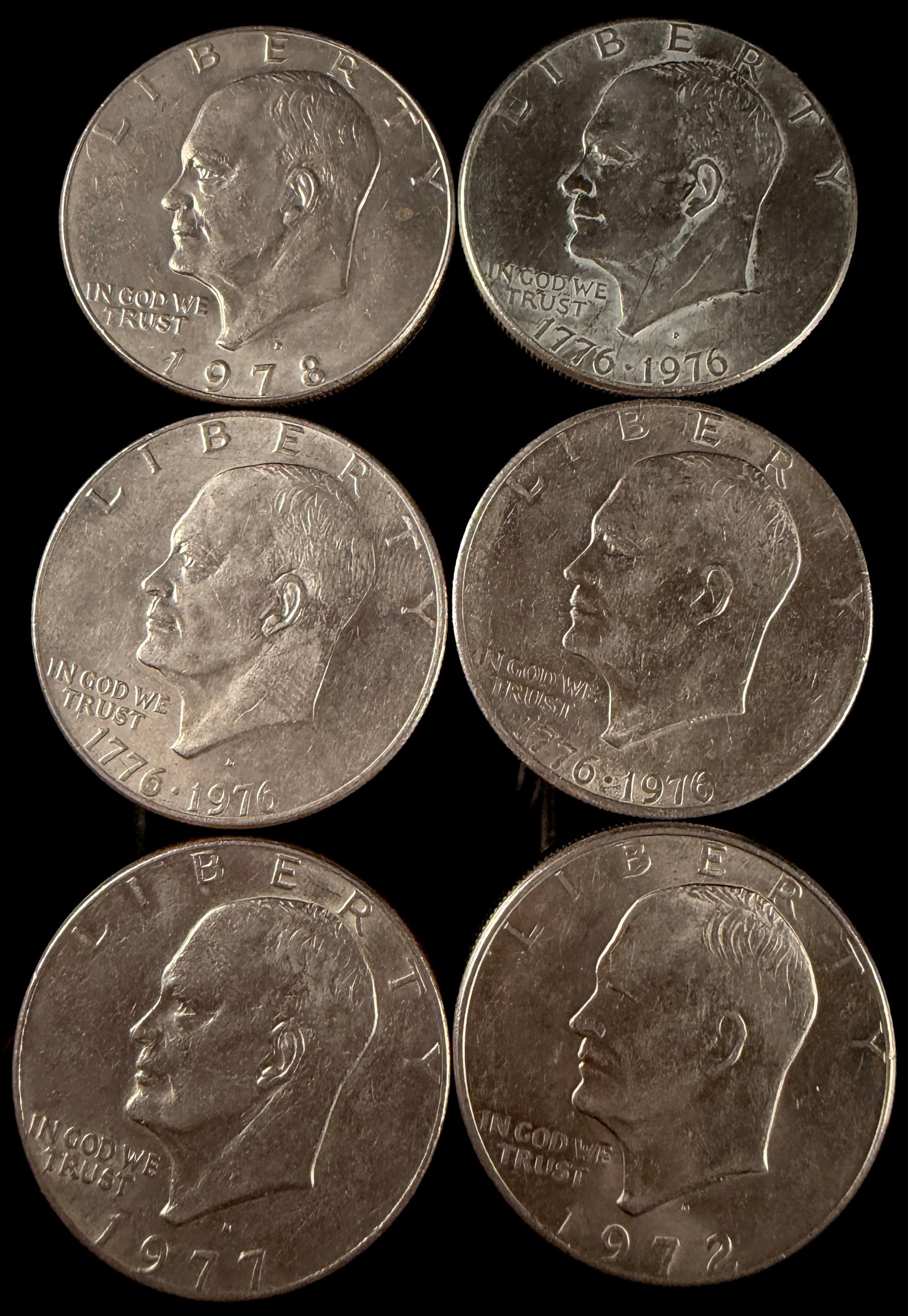 A Group of US Eisenhower One Dollar Coins (1 of 15)
