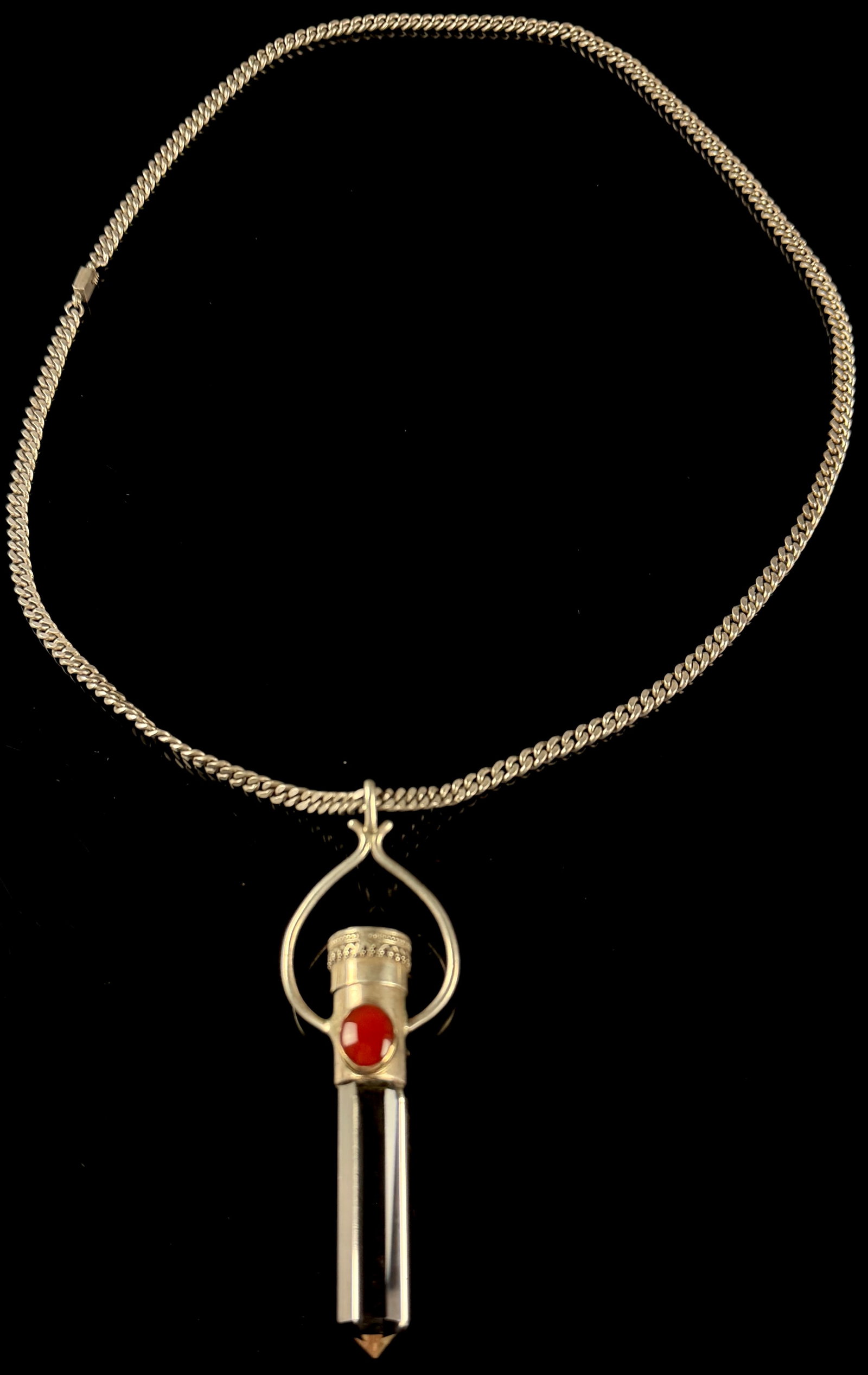 Sterling Silver and 14K Gold Light-Up Crystal Point Pendant Necklace (1 of 6)
