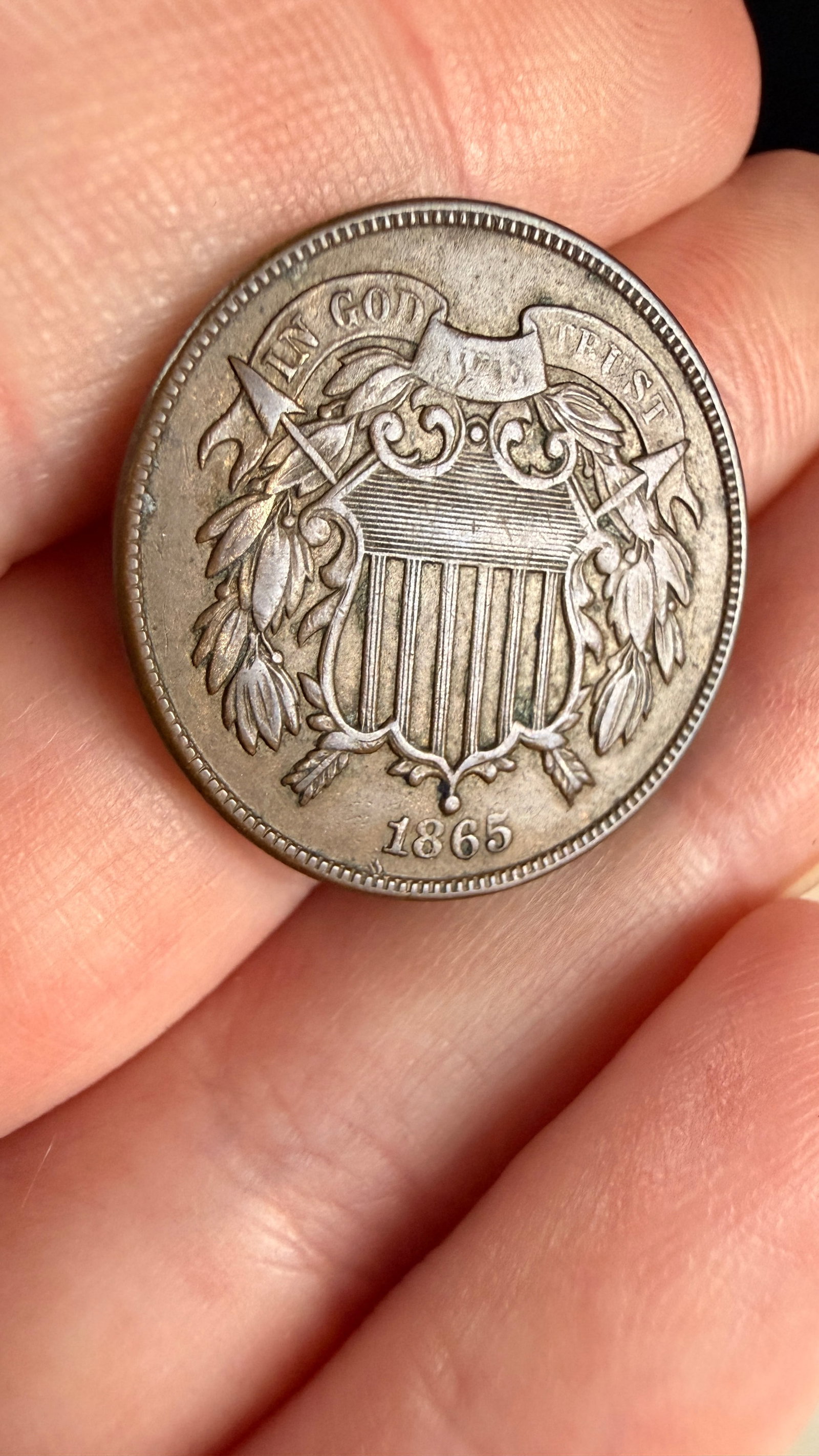 1865 US Two-Cent Piece - 4