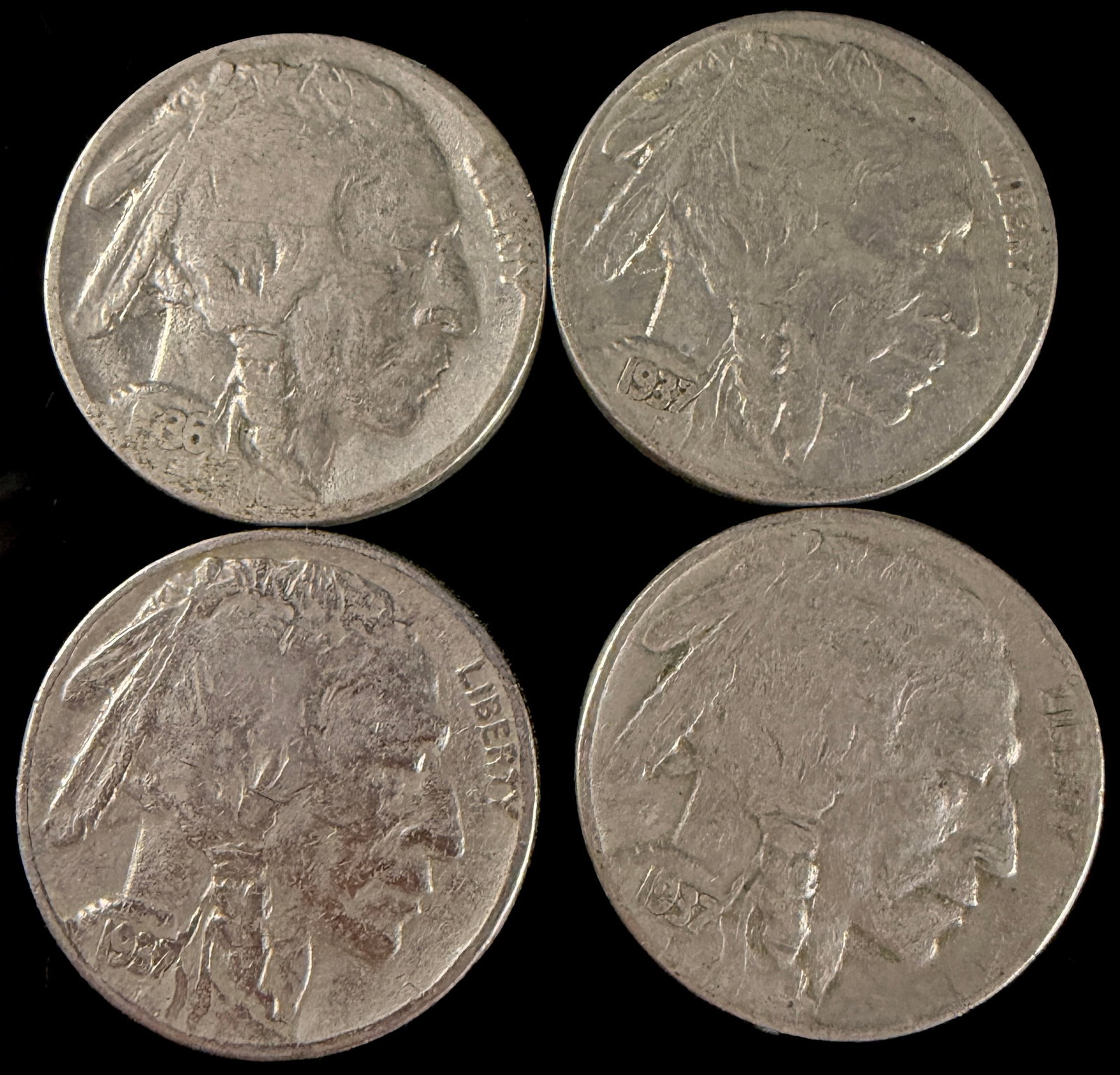 A Collection of US Five-Cent Coins Including Buffalo Nickels and Jefferson Silver War Nickel - 6