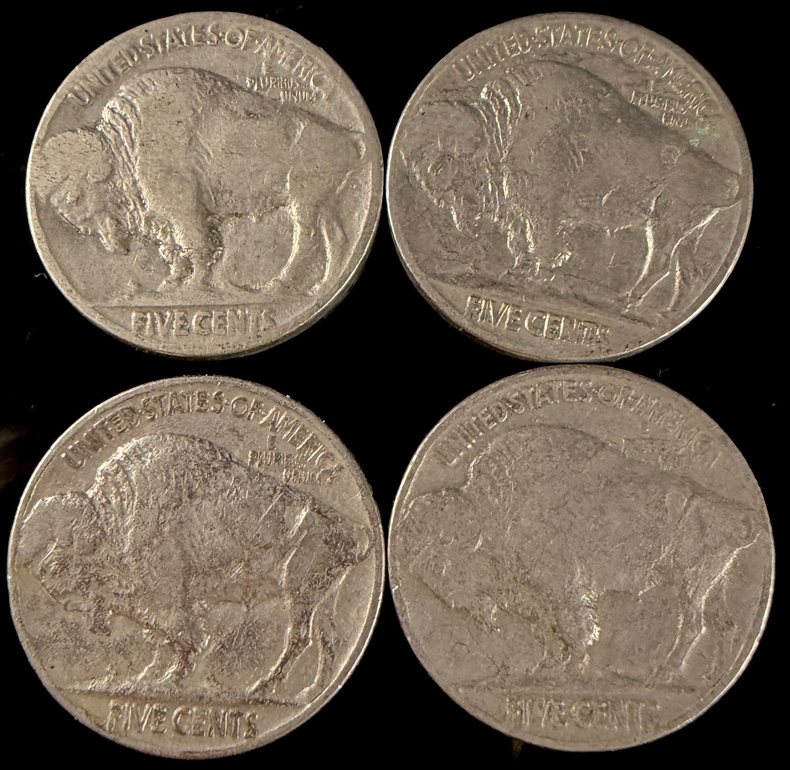 A Collection of US Five-Cent Coins Including Buffalo Nickels and Jefferson Silver War Nickel - 7