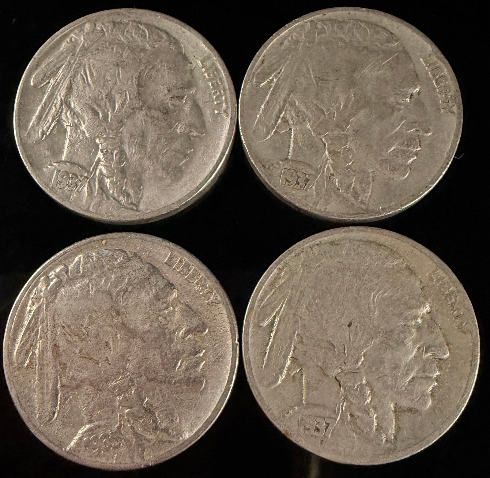 A Collection of US Five-Cent Coins Including Buffalo Nickels and Jefferson Silver War Nickel - 8