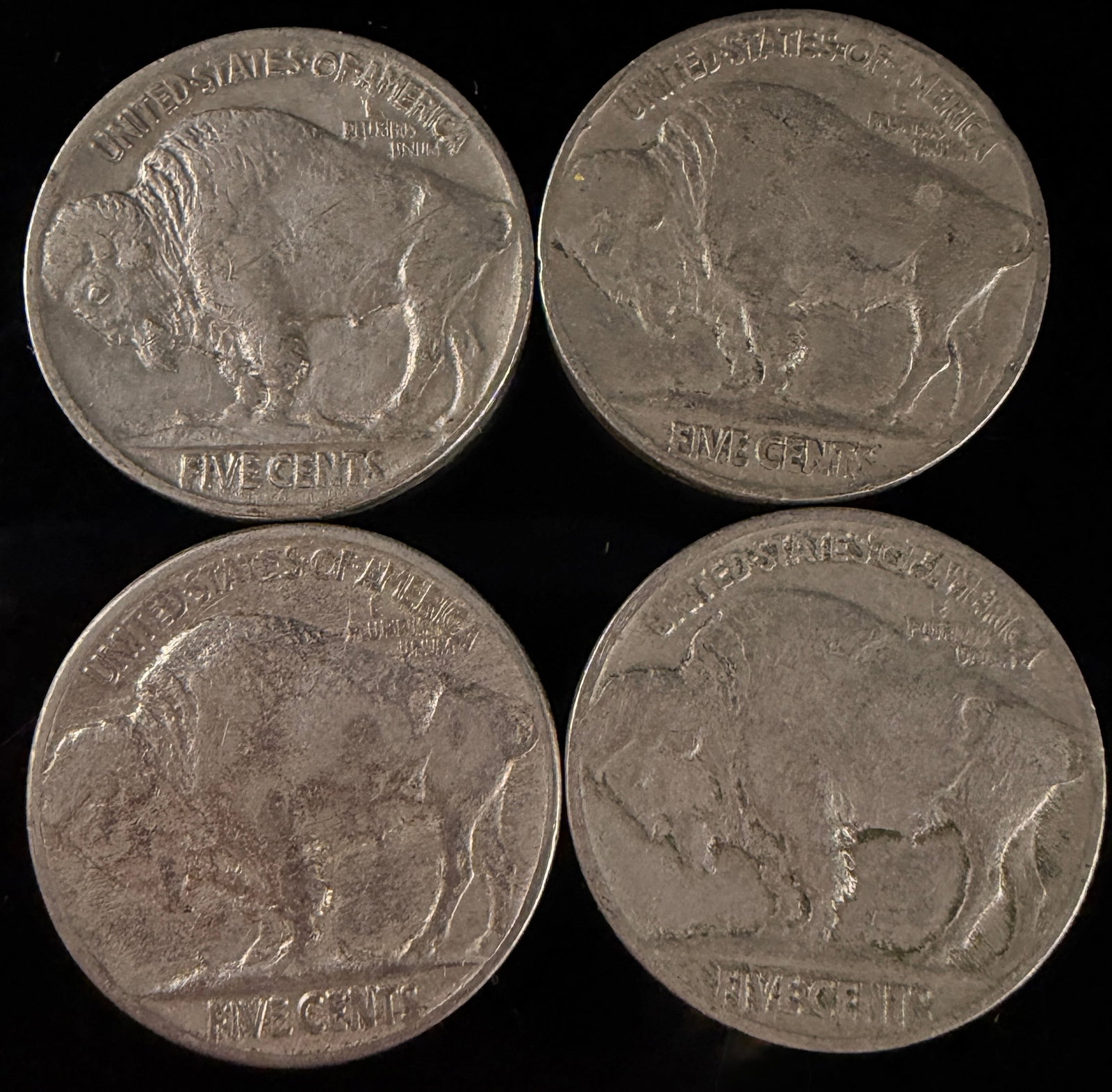 A Collection of US Five-Cent Coins Including Buffalo Nickels and Jefferson Silver War Nickel - 9