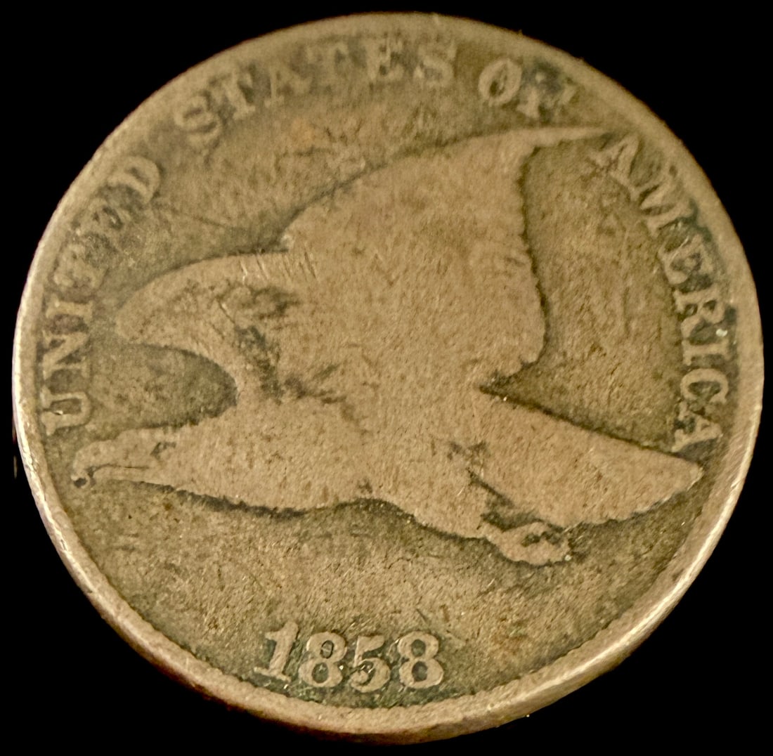 1858 US Flying Eagle Cent, Large Letters - 3