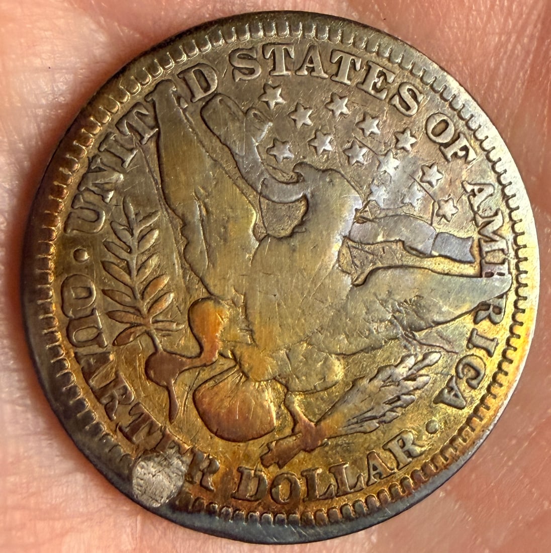 1907 US Barber Silver Quarter Dollar - 3