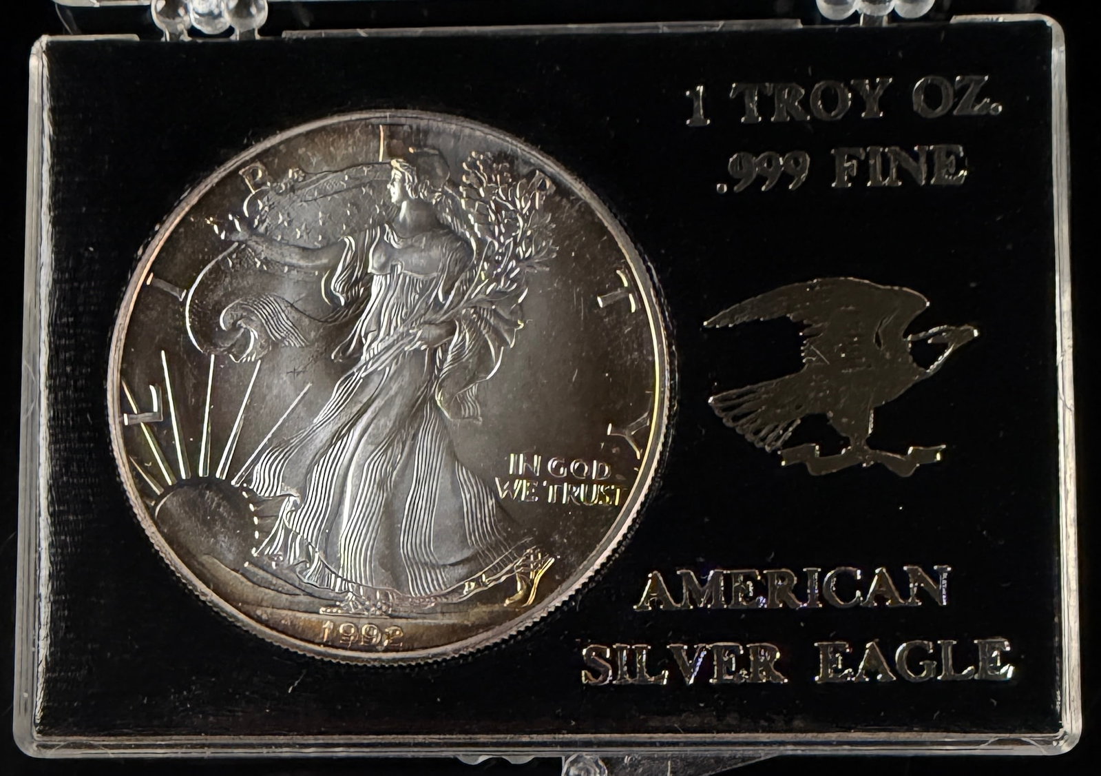 1992 US American Silver Eagle 1 oz Silver Dollar (1 of 3)