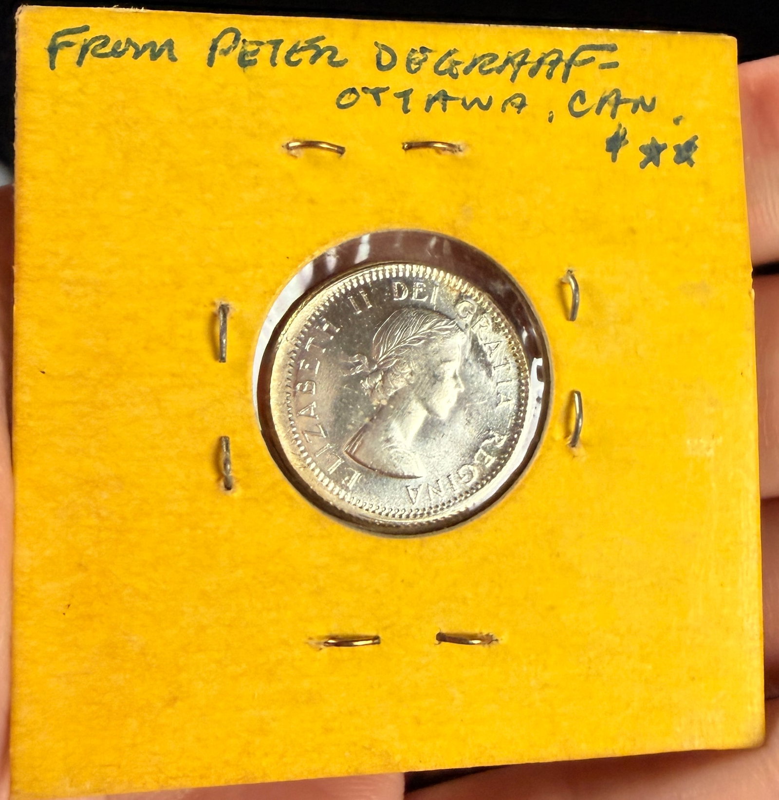 1963 Canada 10 Cents Silver Coin with Off-Center Strike Error (1 of 4)