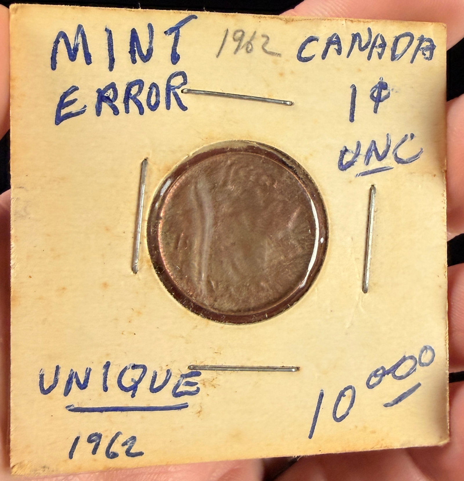 1962 CA 1 Cent Mint Error - 2