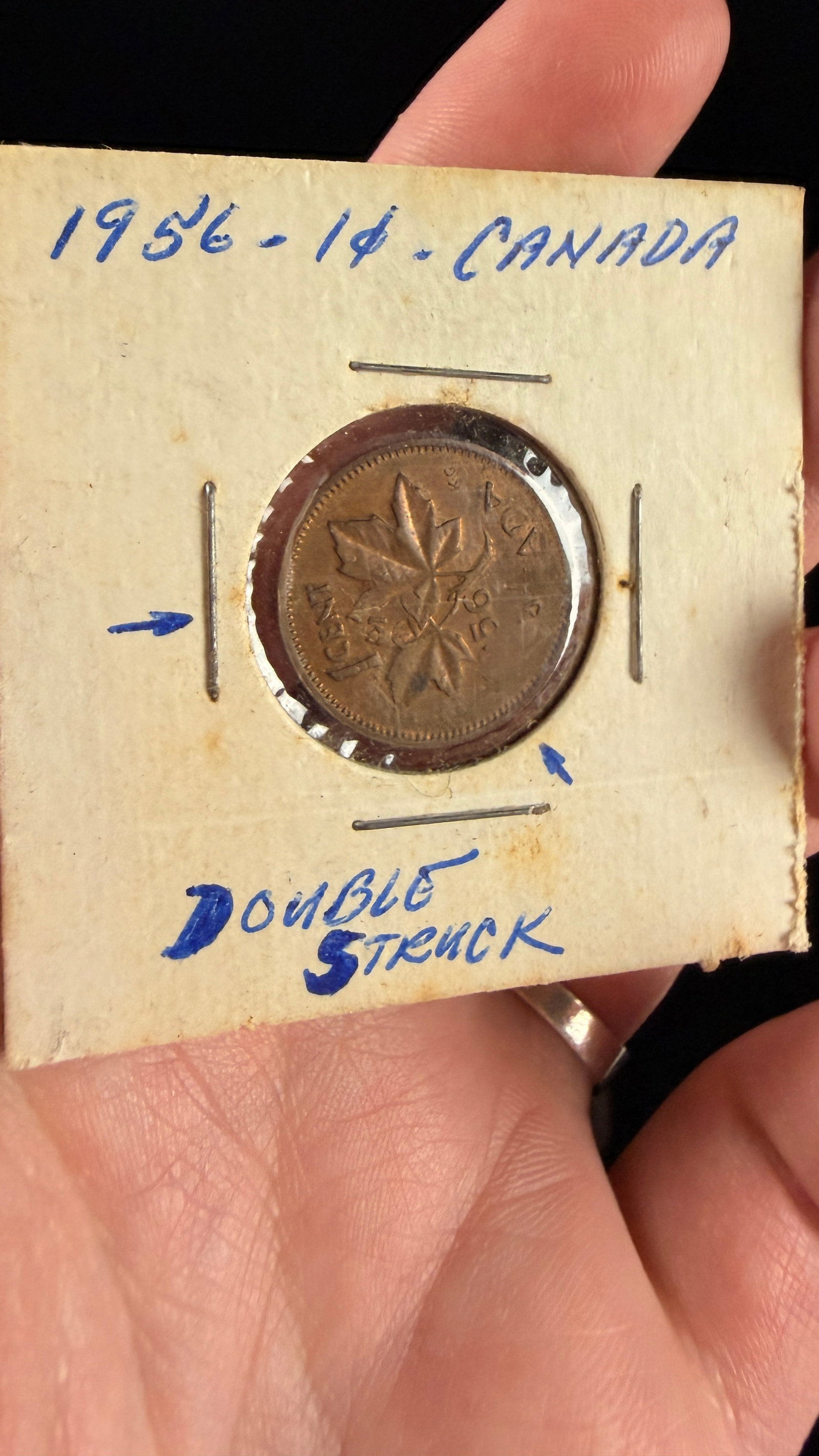 1956 CA 1-Cent Coin, Double Struck Error Variety - 3