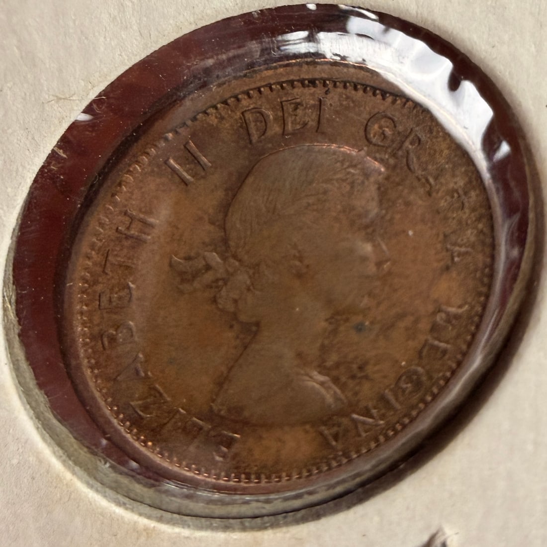 1962 CA 1-Cent Bronze Coin error - 2