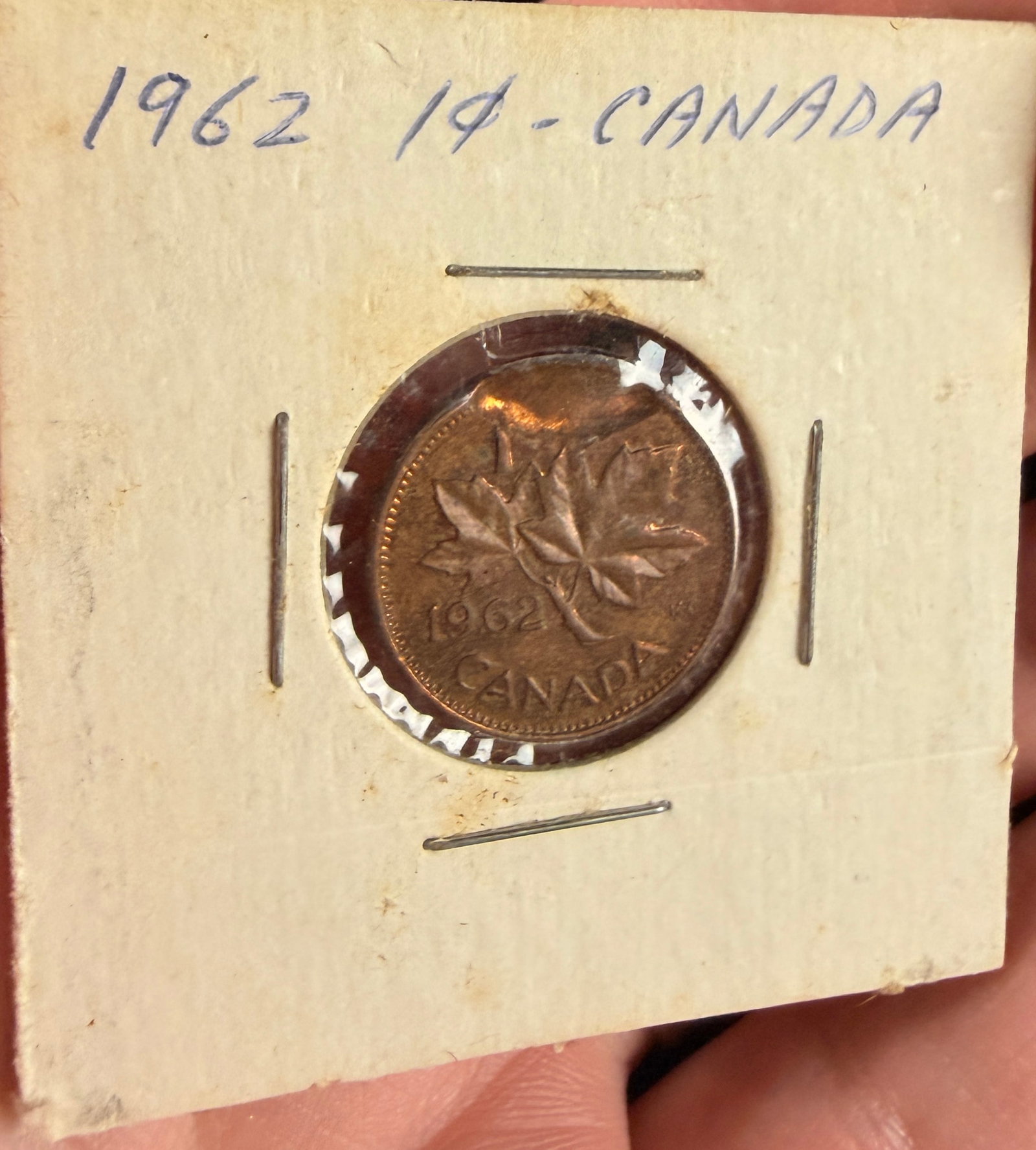 1962 CA 1-Cent Bronze Coin error - 3