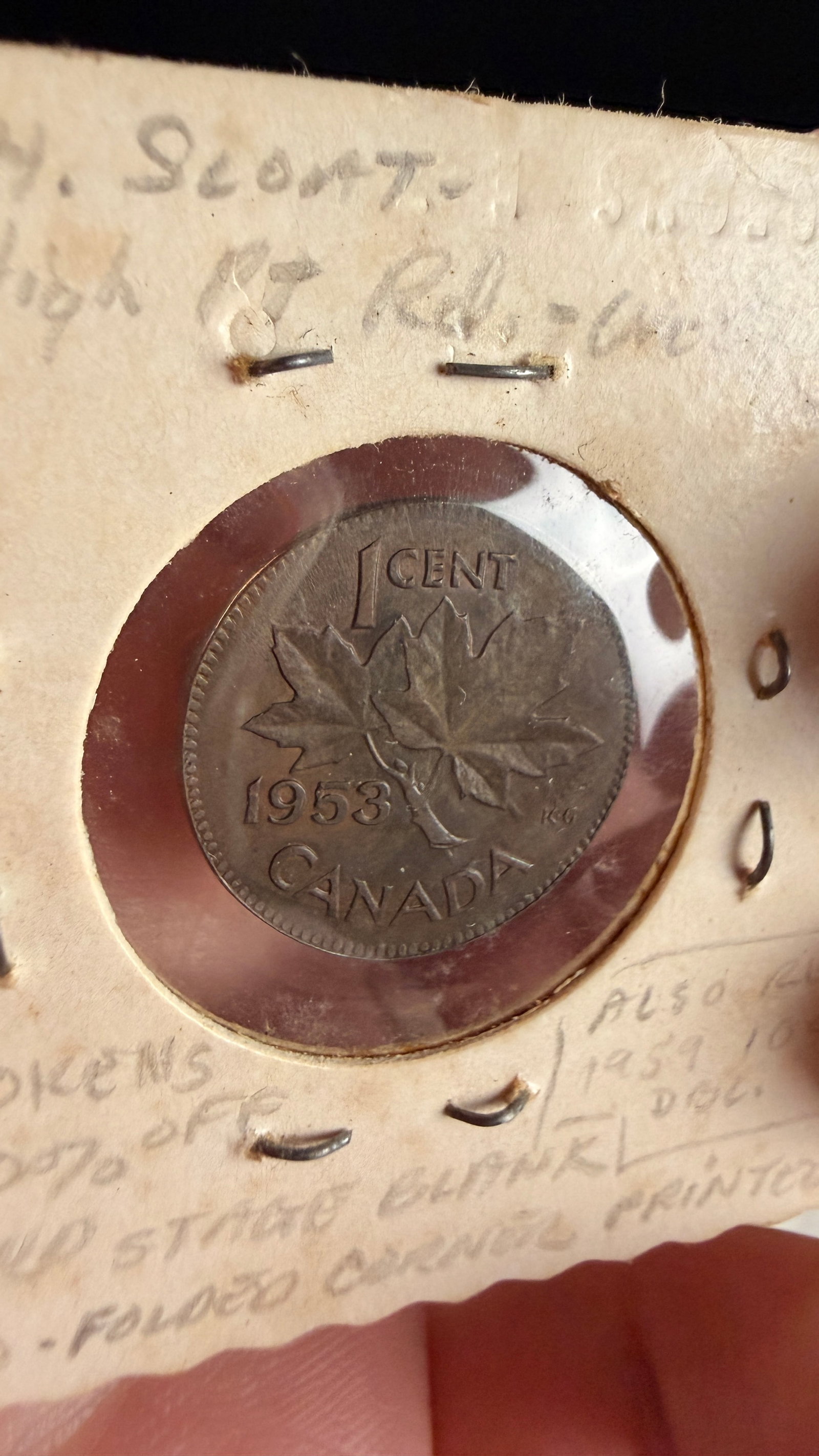 1953 CA 1 Cent Bronze Double Struck Flipped Major Mint Error - 4