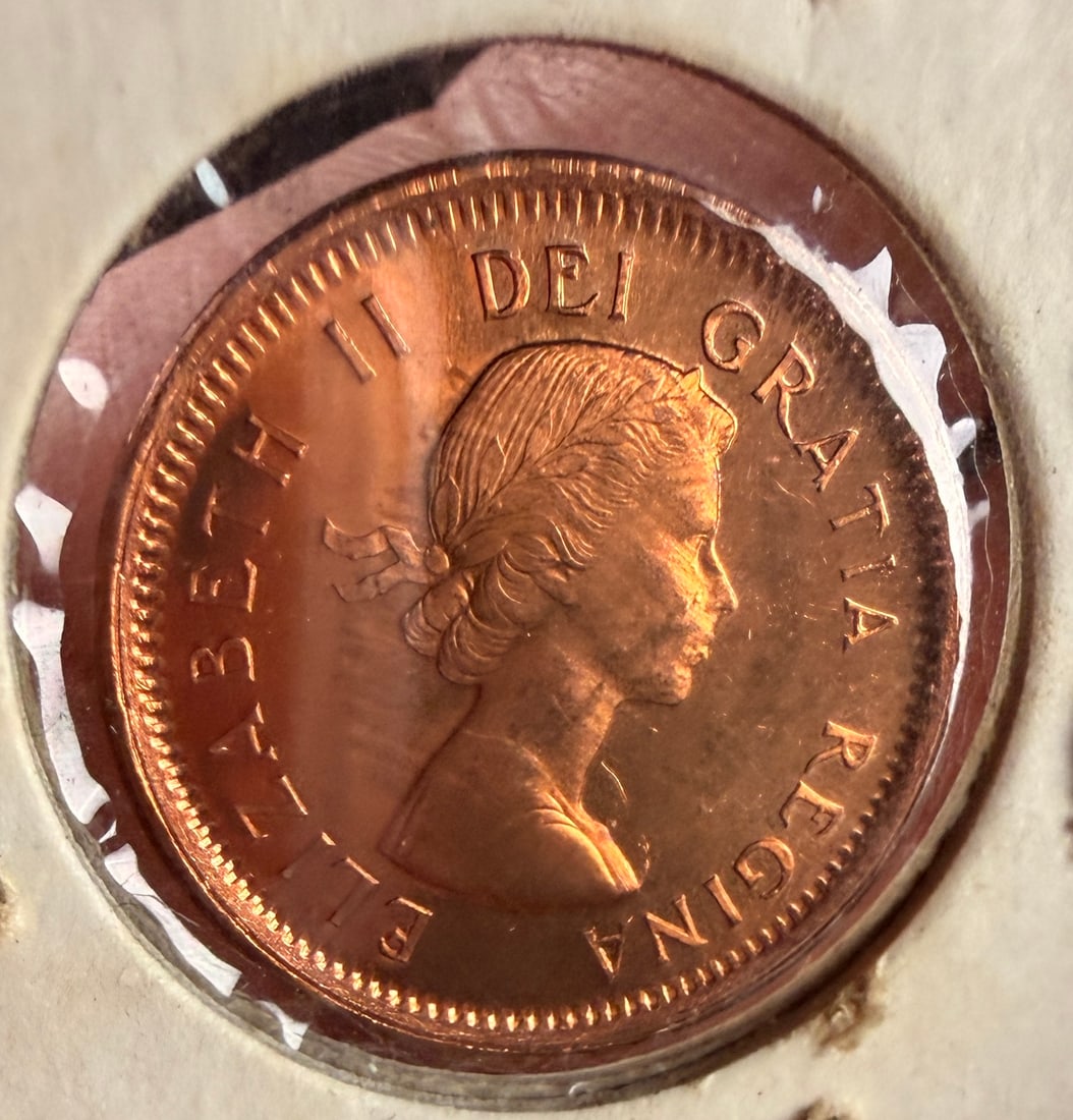1963 Canada 1-Cent Coin Broadstrike Mint Error - 2
