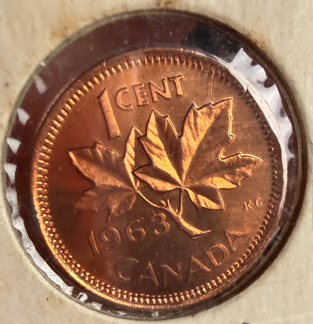 1963 Canada 1-Cent Coin Broadstrike Mint Error - 4