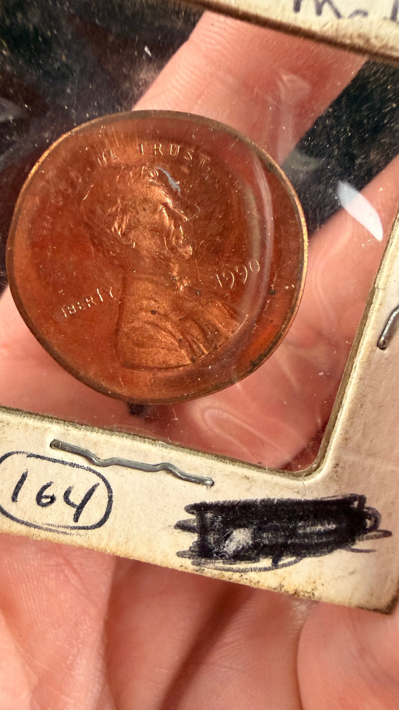 US 1990 Lincoln Memorial Cent Broadstruck Mint Error Coin - 2