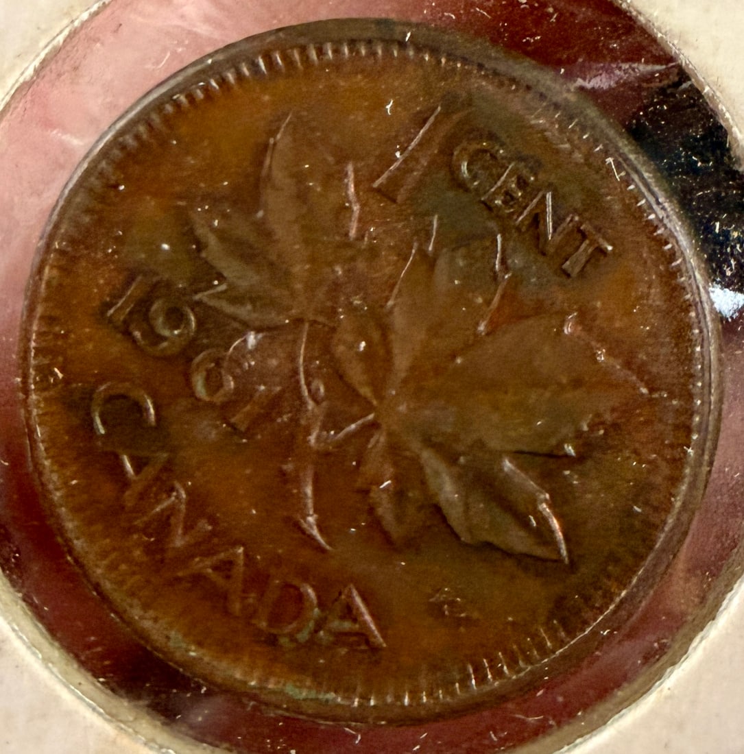 1961 CA 1 Cent Broadstruck Mint Error - 2