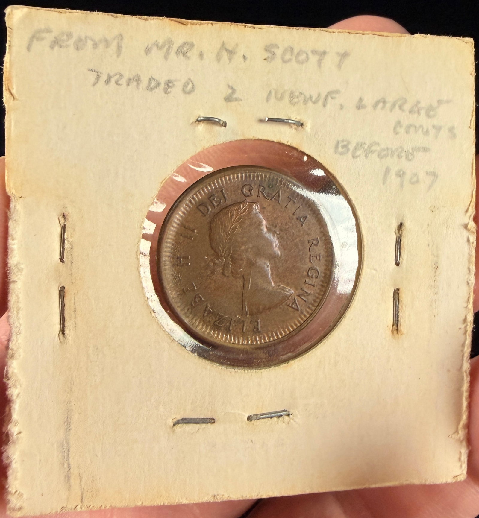 1961 CA 1 Cent Broadstruck Mint Error - 3