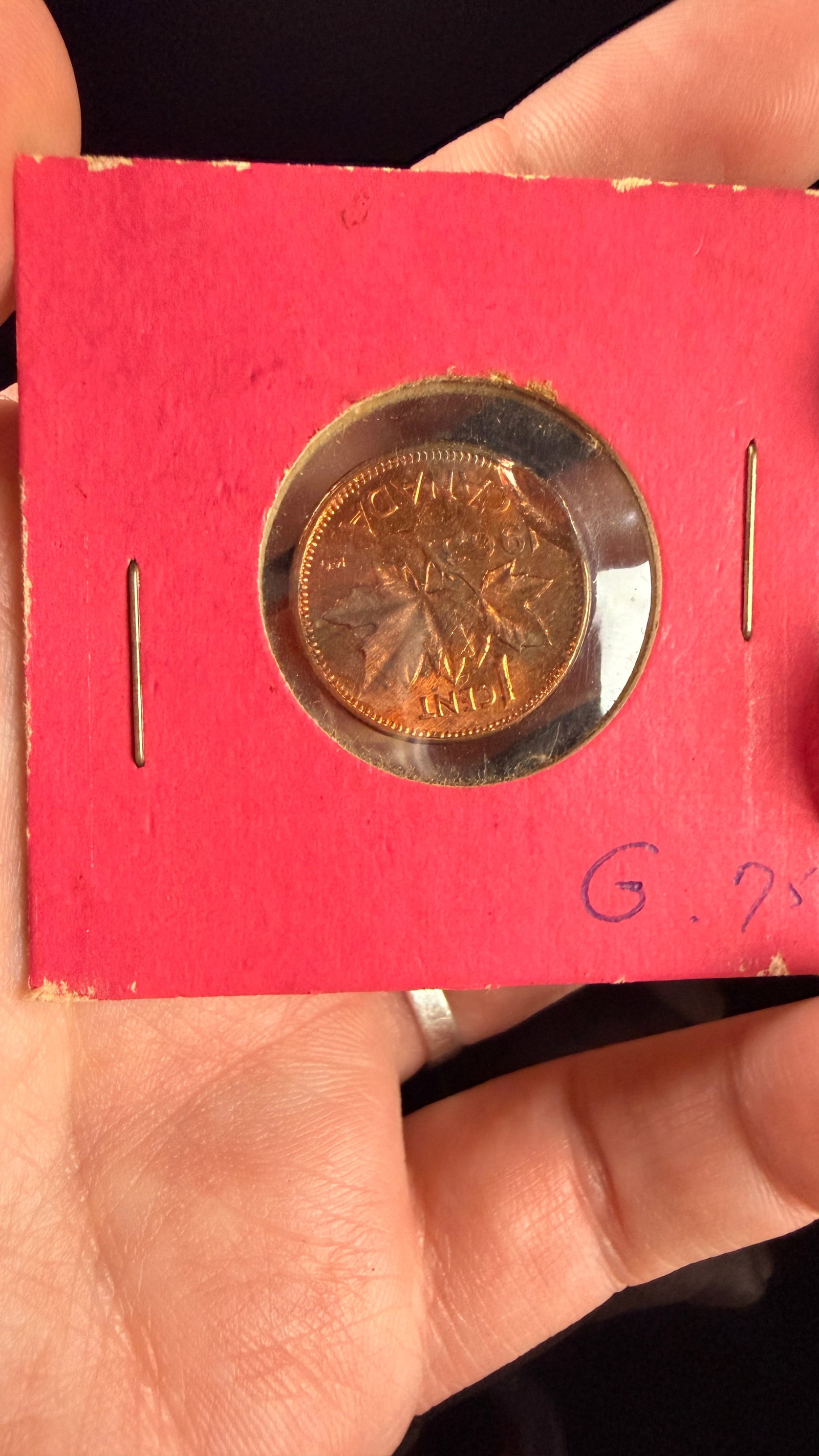 1963 CAN 1 Cent Bronze Coin with Major Reverse Mint Error - 3