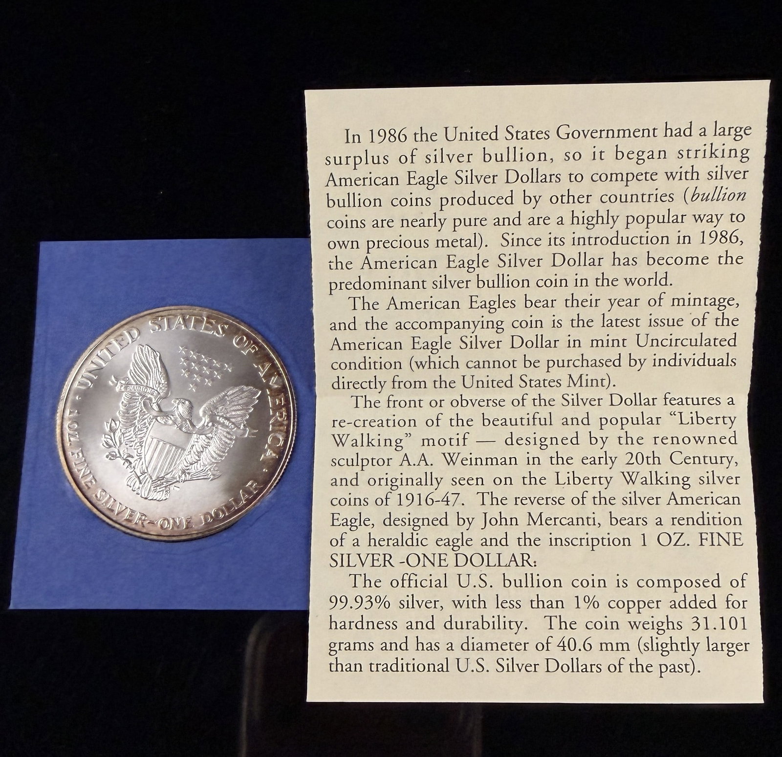 1997 US American Eagle One Ounce Silver Dollar - 5