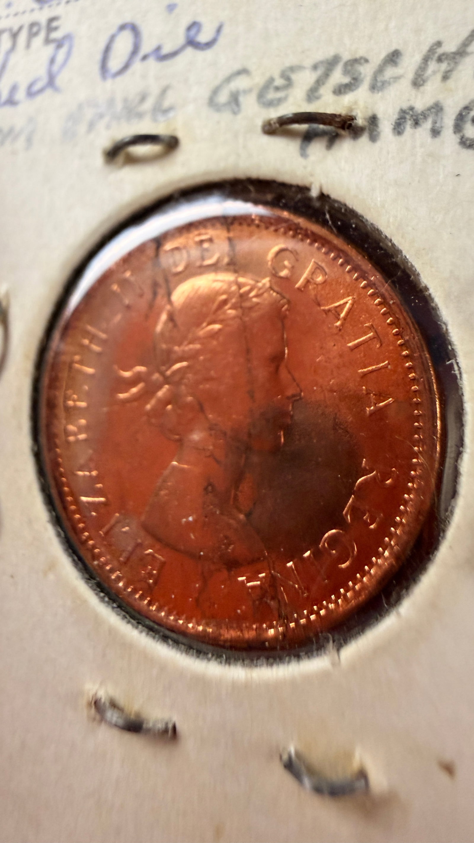CA 1962 1 Cent Coin Broken Planchet Error - 4