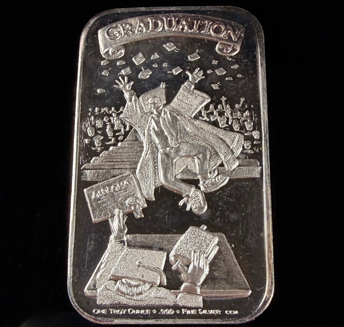 California Crown Mint 1 oz .999 Fine Silver Graduation Art Bar (1 of 5)