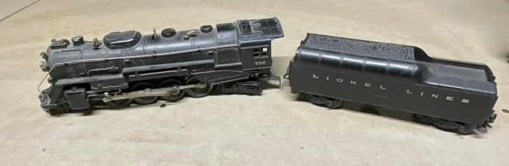 A Lionel Model 736 Berkshire Steam Locomotive and 2046W Whistle Tender