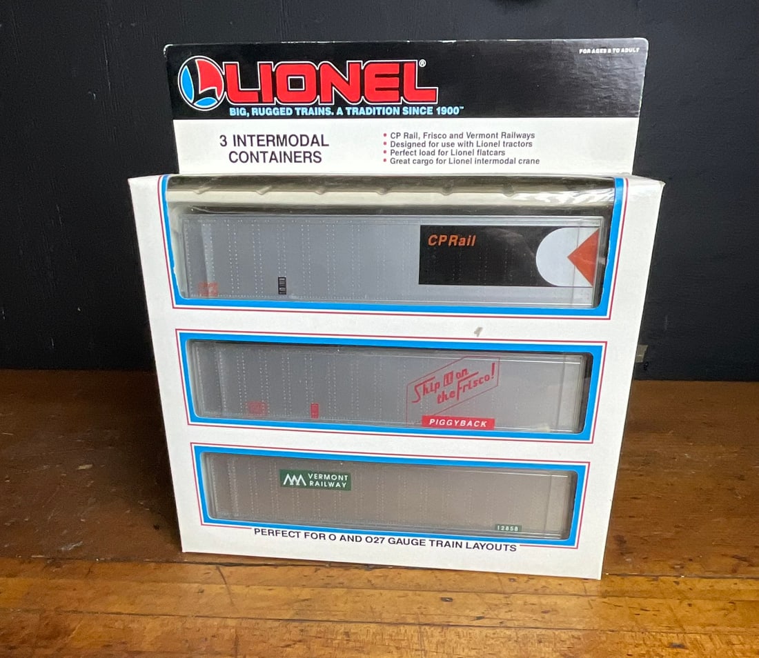 Lionel O/O27 Gauge Three Intermodal Container Set, No. 6-12855 (1 of 5)