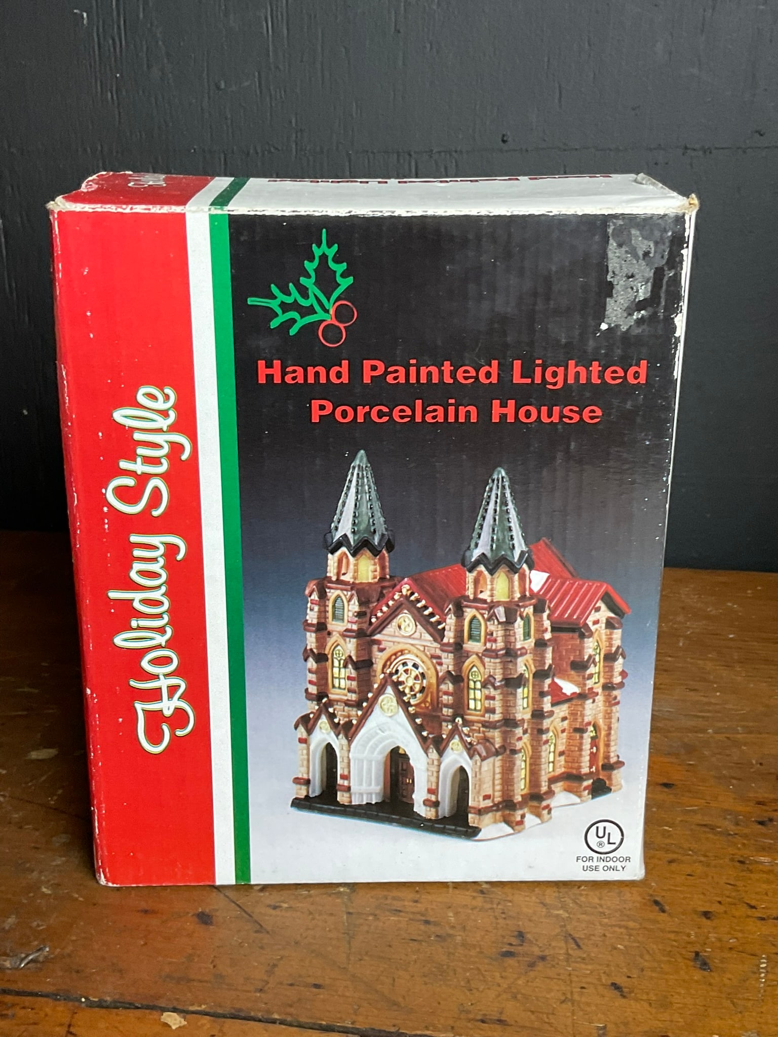 Holiday Style Lighted Cathedral Village Building (1 of 4)