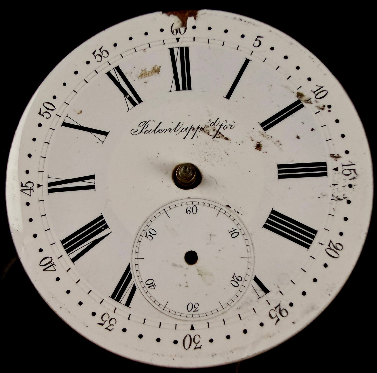 Alcide Droz and Cie St-Imier Swiss Pocket Watch Movement and Enamel Dial: Late 19th-century Swiss pocket watch movement and porcelain enamel dial produced by Alcide Droz and Cie of St-Imier. The white enamel dial features black Roman hour numerals and an outer track with Ar