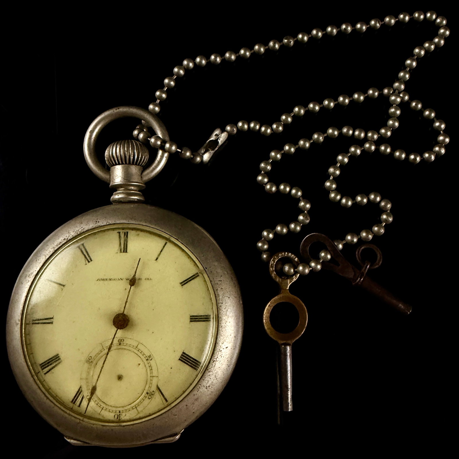 Waltham American Watch Co P.S. Bartlett 18-Size Pocket Watch with Bead Chain and Keys (1 of 13)