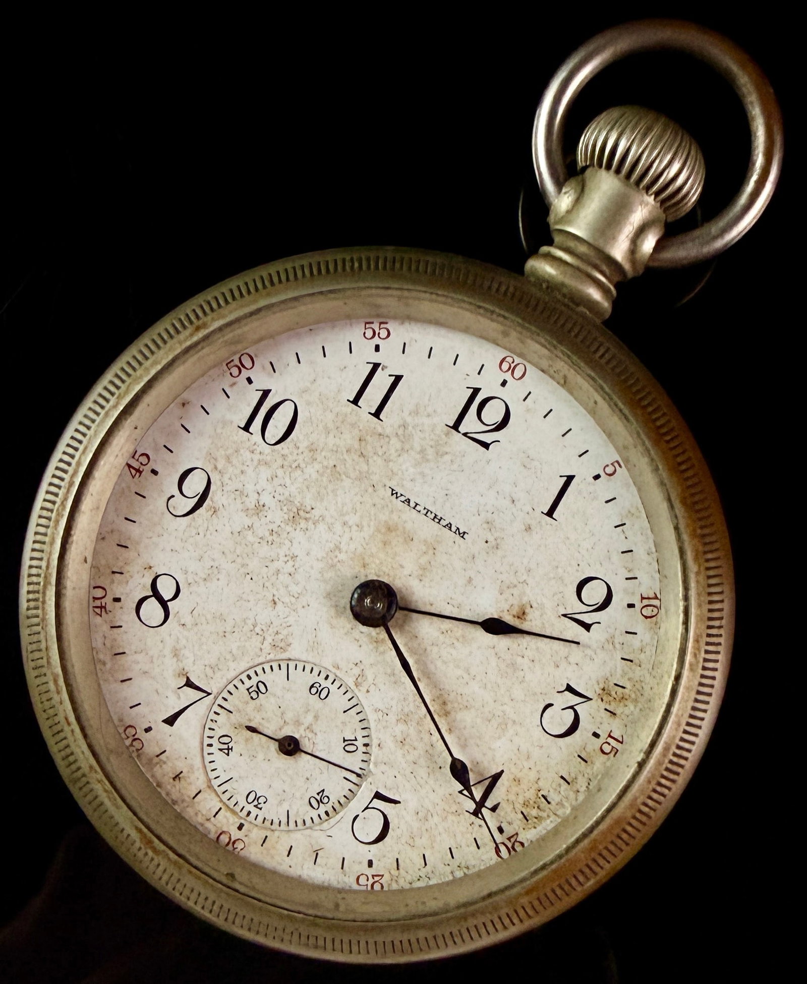 American Waltham Watch Co. Open-Face 18-Size Pocket Watch: American Waltham Watch Co. open-face pocket watch, Model 1883, Grade No. 1. The 18-size movement features a manual wind, 7-jewel configuration with a safety pinion, movement serial number 16918903. Th