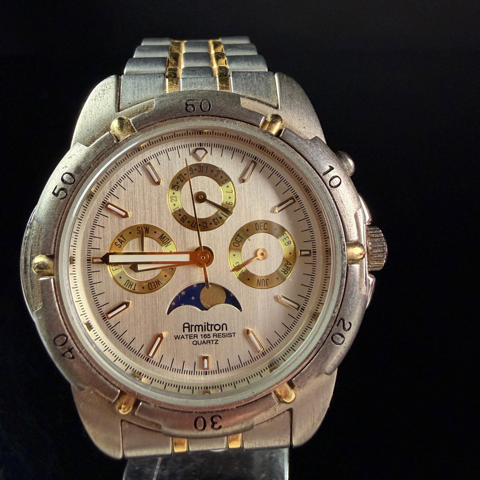 Armitron Multi-Function Moon Phase Two-Tone Wristwatch Reference 20/1205 - 2