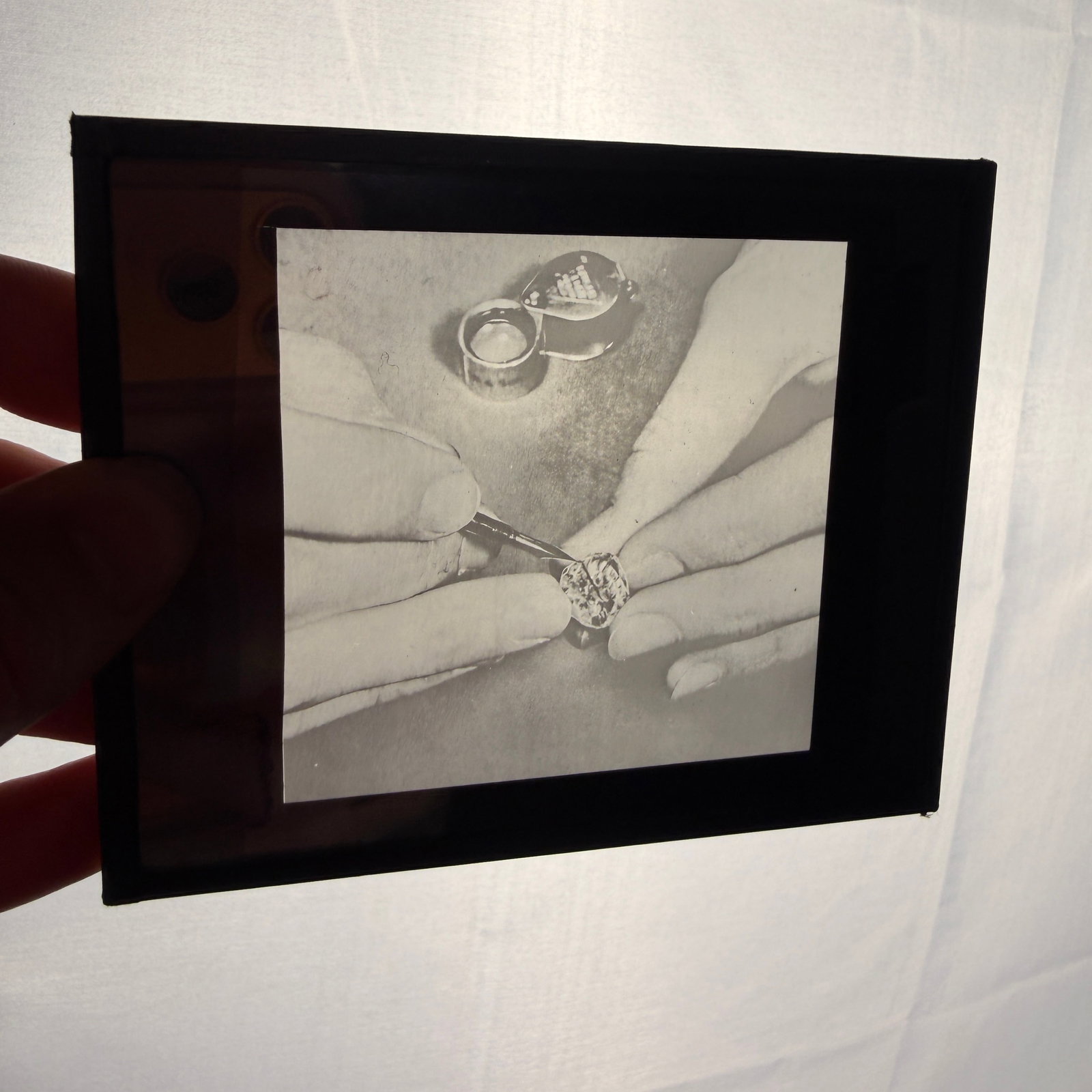 A Set of Five Silver Gelatin Glass Lantern Slides Documenting the Diamond Industry (1 of 6)