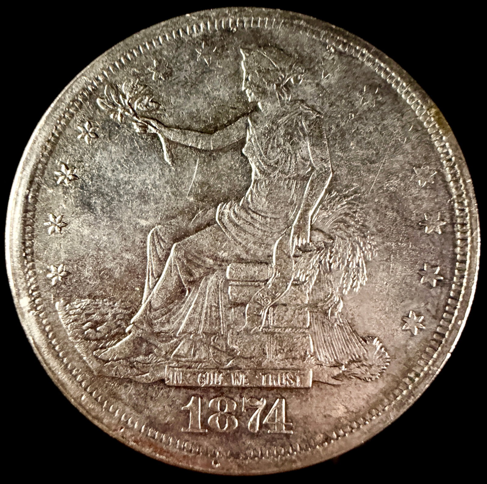US 1874-S Silver Trade Dollar (1 of 4)