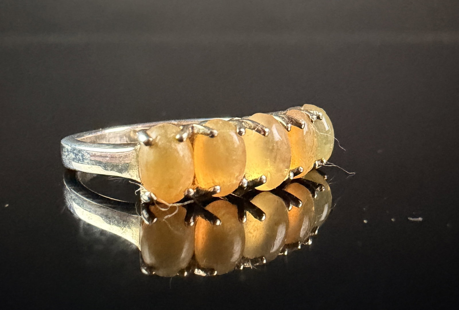 Sterling Silver Five-Stone Fire Opal Ring (1 of 8)