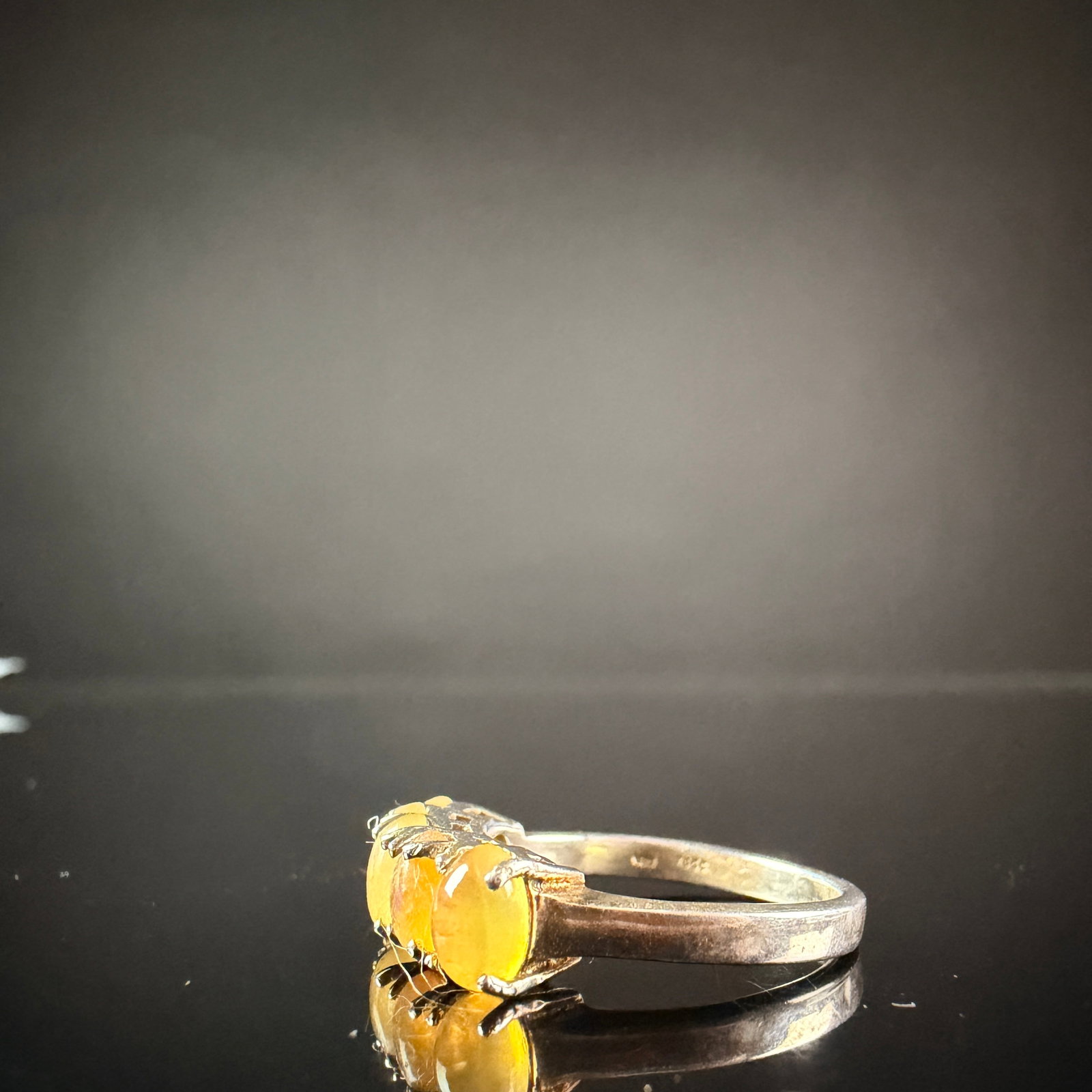 Sterling Silver Five-Stone Fire Opal Ring - 3