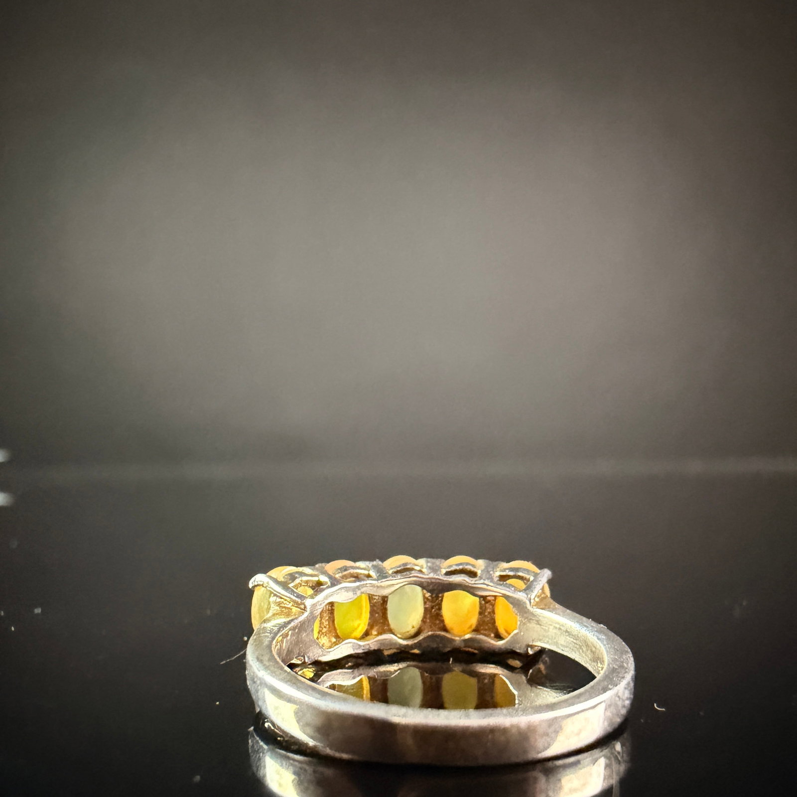 Sterling Silver Five-Stone Fire Opal Ring - 4