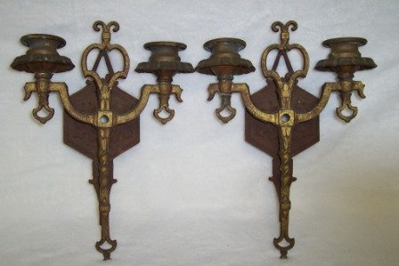 Pr 19th 20th c. Mizner Style Wall Sconces